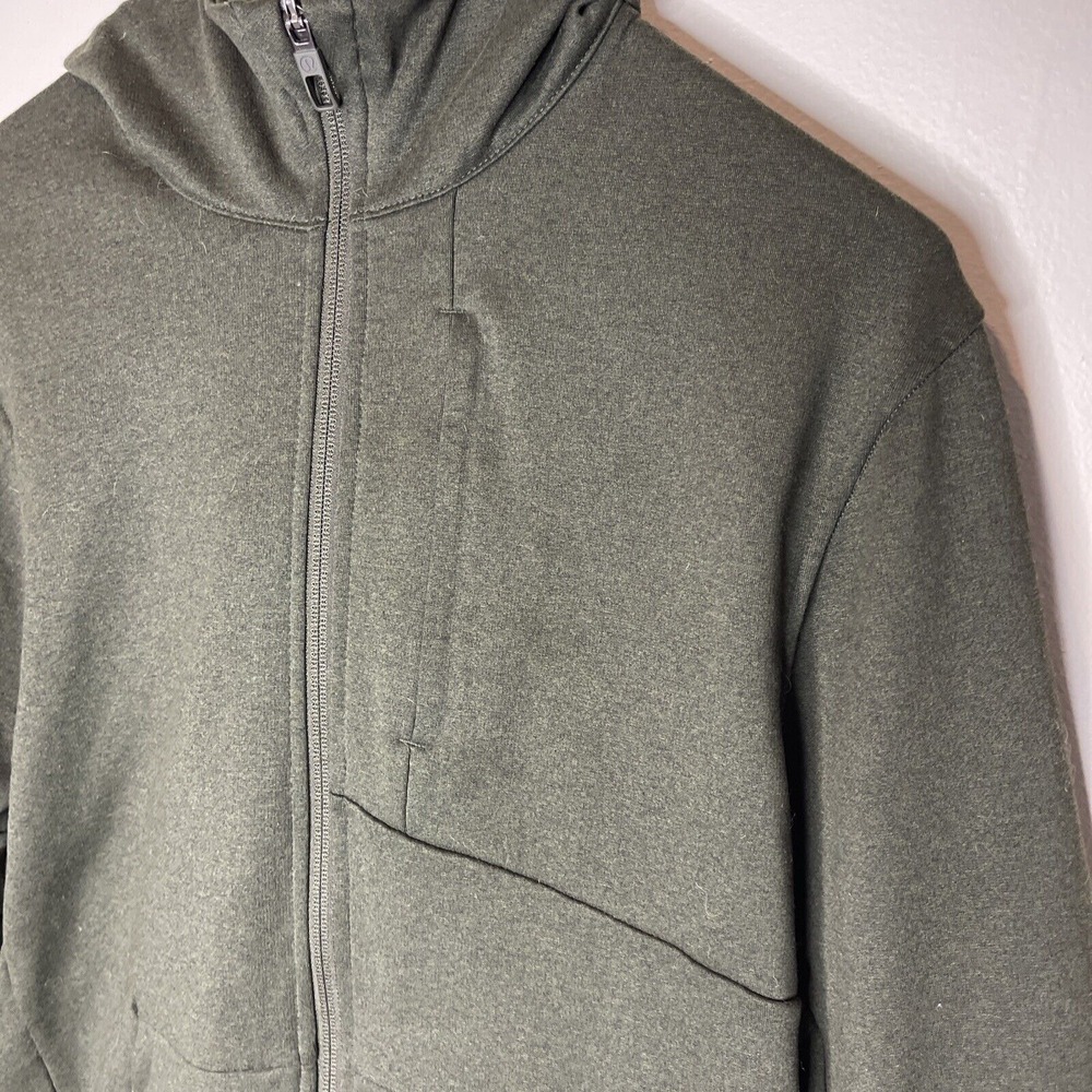Lululemon Men's City Sweat Zip Hoodie Dark Olive Full Zipper Stretch LM3BC2S S - Picture 2 of 9